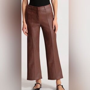 NWT Avec Les Filles Faux Leather Wide Leg Pants in Camel Size 1X